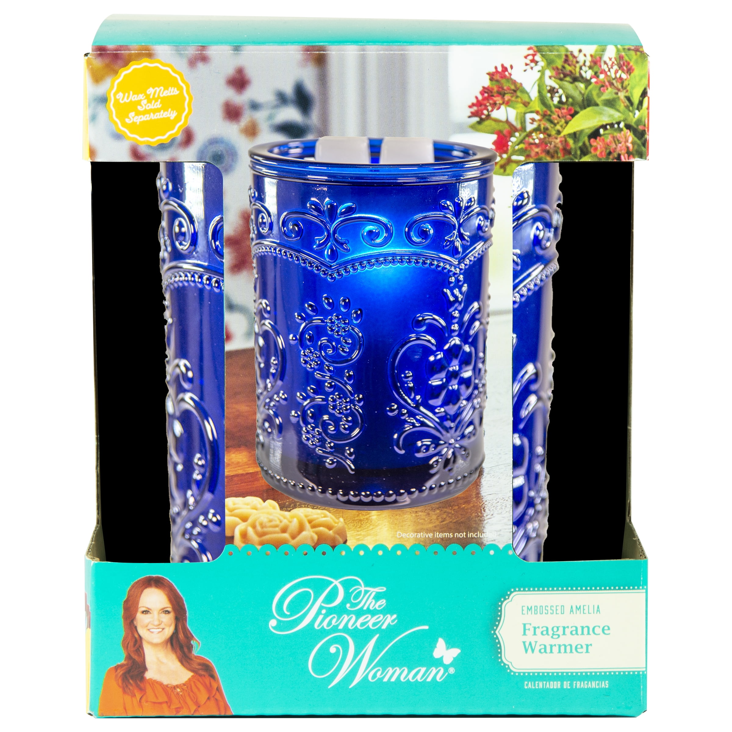 The Pioneer Woman Amelia Embossed Full Size Fragrance Warmer, Blue