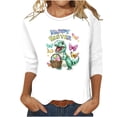 thumbnail image 1 of Otoño 3/4 Manga Tops para las Mujeres 2025 Pascua Impreso Cuello Redondo, Suelto Casual Camiseta de Poliéster, 1 of 5