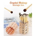 thumbnail image 4 of GINA JOYFURNO Crystal Makeup Brush Holder Organizer, Bling Cosmetics Holder Cup Handcrafted Pen Pencil Holder Storage Container for Valentine Gift Bedroom Dresser Office (Gold), 4 of 6