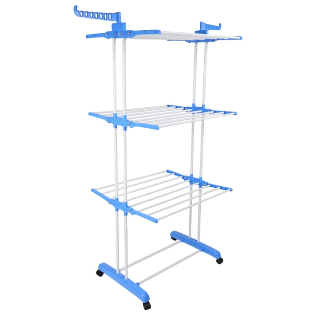 Tendedero Plegable Metal para Ropa 4 Niveles Con Dos Laterales