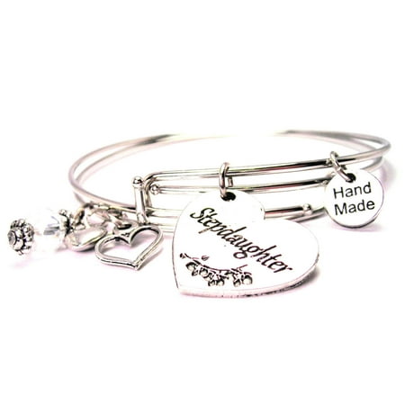 Chubby Chico Charms Stepdaughter Heart Expandable Bangle Bracelet Stepdaughter Heart Expandable Bangle Bracelet Set Fits 7 5 Wrist Chubby Chico Charms Exclusive