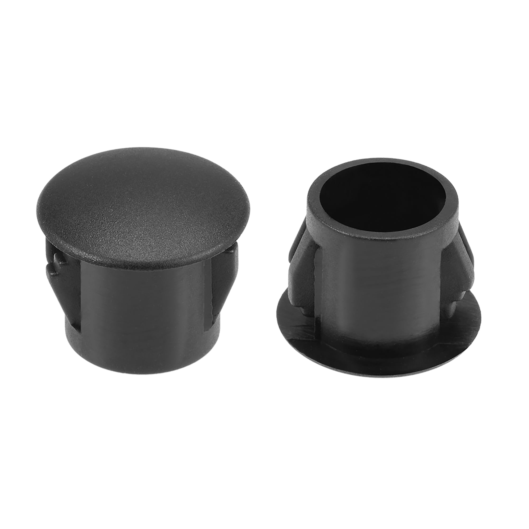 25 Pcs 22mm Snap in Locking Hole Tube Flush Type Panel Plugs Hole Plugs Black 
