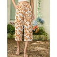 thumbnail image 2 of Cueply Womens Capri Pants Casual Loose Cropped Pants Summer Wide Leg Palazzo Capris with Drawstring Pockets, 2 of 7
