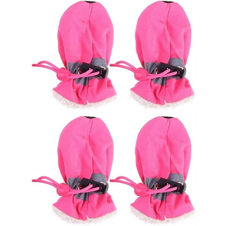 Dog Shoes Warm Winter Socks Dog Snow Boots Paw Protectors Shoes with Adjustable Straps and Anti- Sole Dog Rain Boots 4Pcs for Small Medium Dogs () Puppy Stocking Stuffers Dog Booties