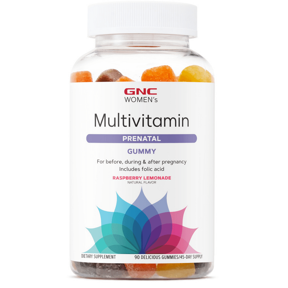 GNC WOMEN'S PRENATAL Multivitamin Gummies, 90 Gummies, Raspberry