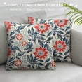 thumbnail image 3 of Orange Throw Pillow Covers,Cottage Rustic with Blooming Floral Pattern Pillowcases,Decorative Round Square Lumbar Pillows Cushion Covers for Couch Sofa Bed Chair Car, 3 of 5