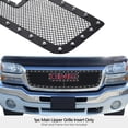 thumbnail image 3 of APS Compatible with GMC Sierra 1500 1500HD 2500HD 3500 2003-2006 & 2500 03-04 & 07 Classic Style Main Upper Stainless Steel Black Mesh Rivet Studs Grille Insert GL5771H, 3 of 3