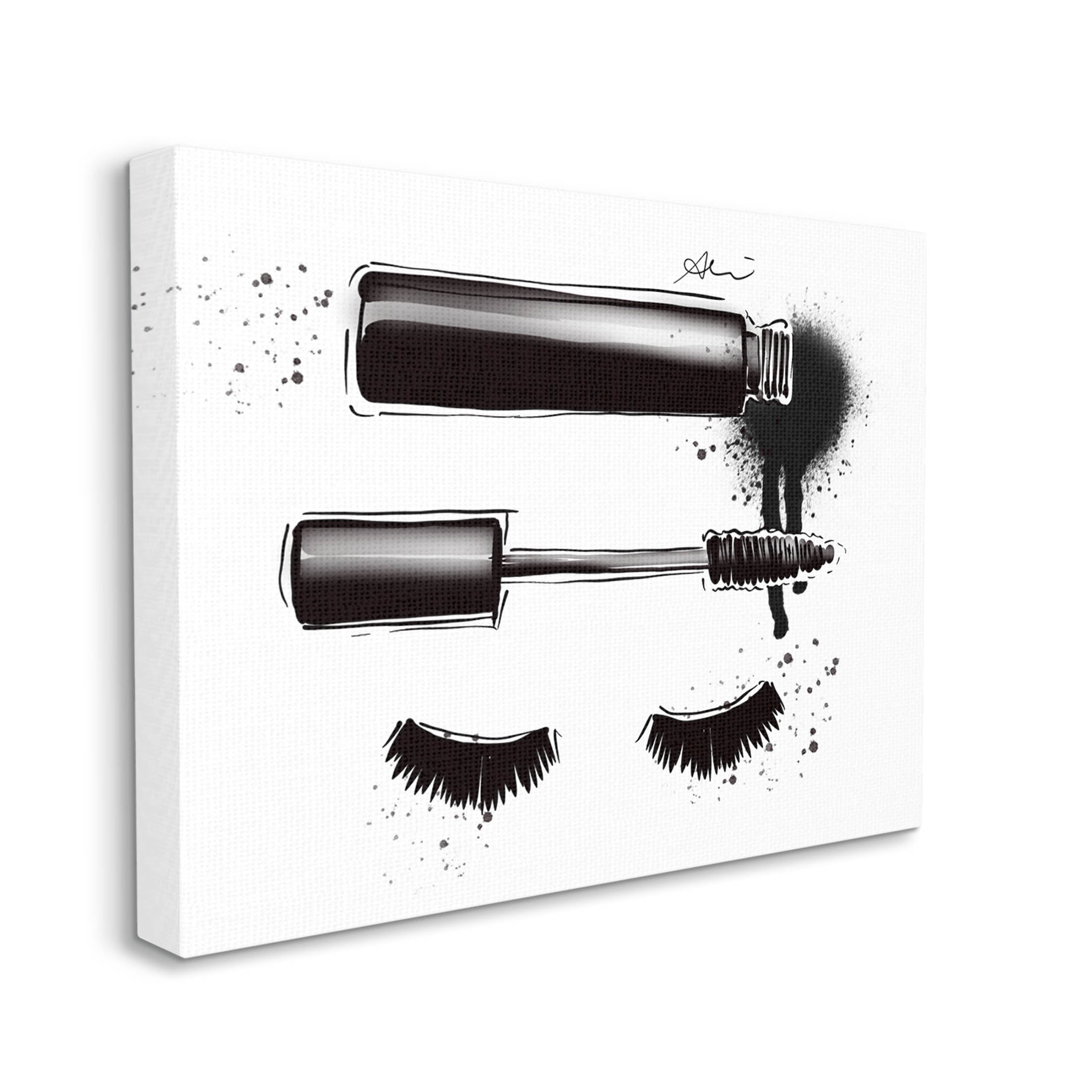 Stupell Industries Glam Mascara Lashes Makeup Graphic Art Gallery Wrapped Canvas Print Wall Art, Design by Alison Petrie