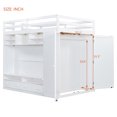 thumbnail image 5 of Duxelifin Full Loft Bed with Storage Shelves and Wardrobe, Wood Loft Bed with Drawers and Light for Teens Adults, White, 5 of 9