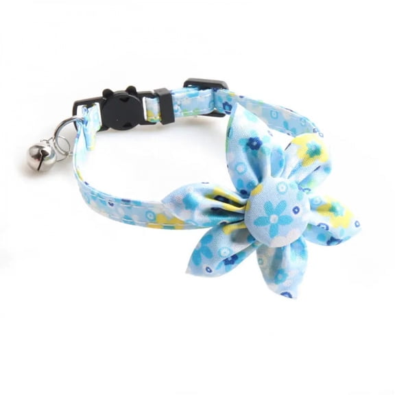 Floral Pet Cat Collar Dog Accessories Collier With Bell Chats Bow Bandana Sunflower Necklace Goats Supplies Breakaway Charm