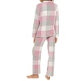 thumbnail image 2 of Womens Pajama Set Cosy & Soft Ladies Pajamas Loungewear Nightwear PJ Sleepwear Sets Pink Check 16-18, 2 of 2