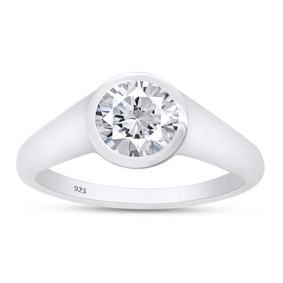 3/4 Ct Lab Created Moissanite Diamond Solitaire Engagement Wedding Ring In 14K White Gold Over Sterling Silver(G-H Color,VVS1 Clarity,0.75 Cttw)-4