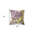 thumbnail image 2 of 18" Purple Yellow Springtime Indoor Outdoor Throw Pillow, 2 of 4