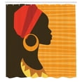 thumbnail image 3 of Ambesonne Afro Shower Curtain, Girl Silhouette in Grace, 69"Wx70"L, Dark Brown and Marigold, 3 of 5