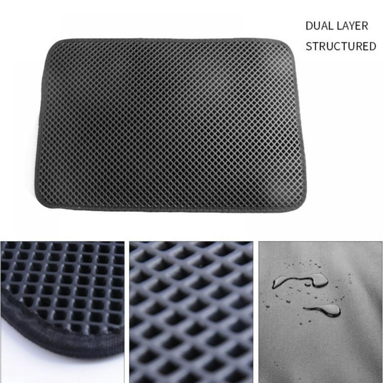 Conlun Cat Litter Mat Cat Litter Trapping Mat, Honeycomb Double Layer  Design, Urine and Water Proof Material, Scatter Control, Less Waste，Easier  to