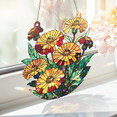 thumbnail image 5 of 89Bloom Marigold Stained Glass Hologram Ornament, Stained Glass Suncatcher Ornaments Home Decor, Flower Holographic Ornaments, 5 of 5