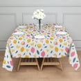 thumbnail image 3 of Yellow Pink Lemon Fruit Leaves White Pattern Square Tablecloth,Waterproof Square Table Cover,Wipeable Spillproof Washable Table Cover for Home Kitchen Party Decor 60"x60"(152x152cm), 3 of 6