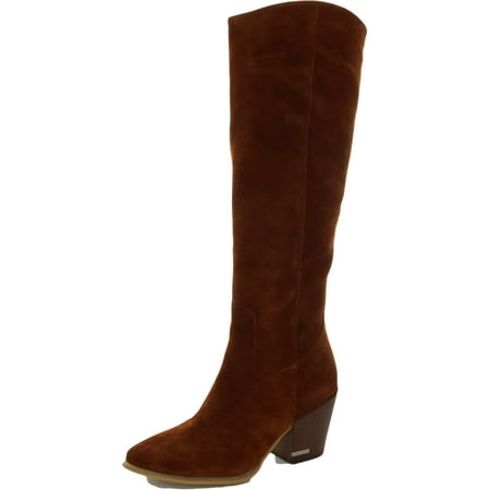 UPC 194060834368 product image for Calvin Klein Womens Massie Leather Knee-High Boots Brown 9.5 Medium (B M) | upcitemdb.com