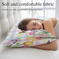 thumbnail image 5 of Tulips Spring Floral Pillow Covers, Linen Long Throw Pillow Case, Flowers Butterfly Plaid Pastoral Holiday Pillow Protector Decorative Cushion Cover for Living Room/Bedroom 12" x 20", 5 of 8