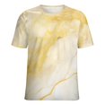 thumbnail image 5 of Marble Blue Greene Purple And Gold Stripes Women's Short Sleeve Tops Casual Blouses T Shirt, 5 of 6