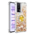thumbnail image 2 of Funda para Xiaomi POCO F5 Pro 5G con Brillo Líquido Flotante, Purpurina, Parachoques y Anillo Giratorio Soporte, 2 of 5