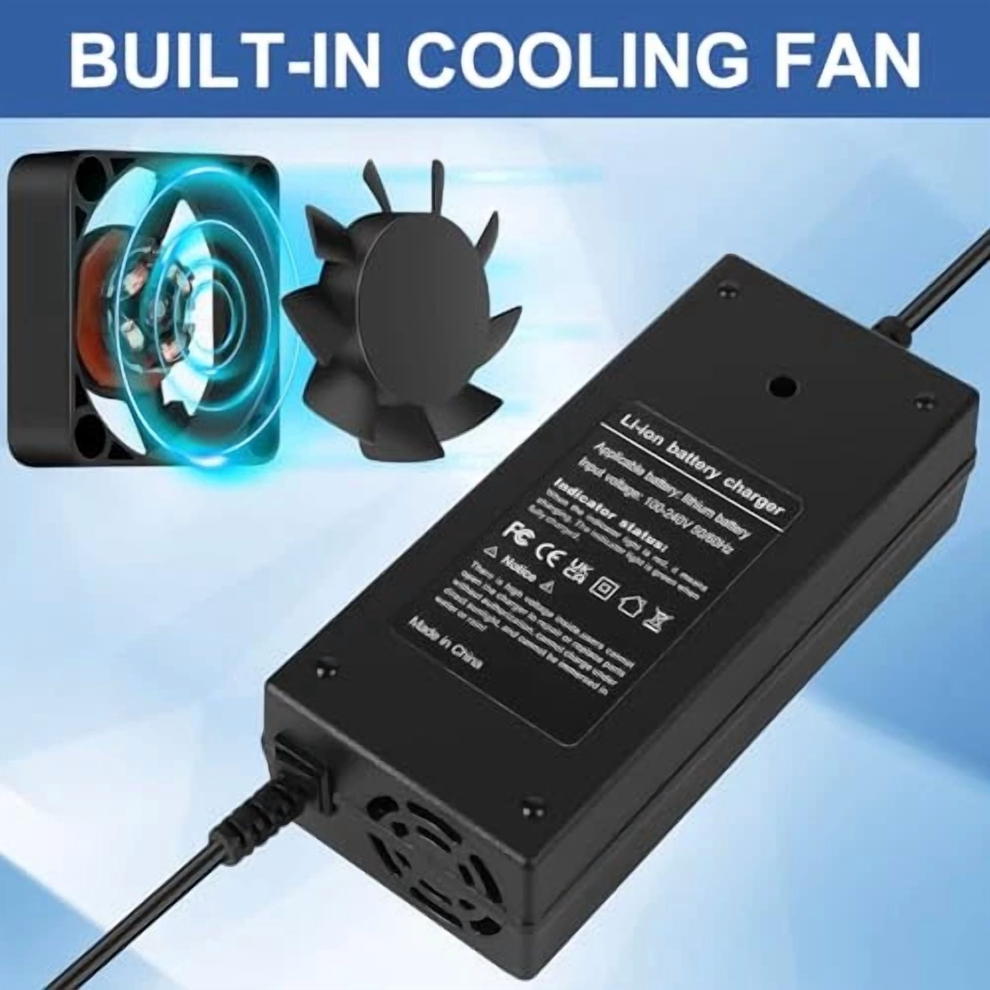 54.6V 2A Charger(7 Plugs) Universal for 13S 48V Li-ion Battery，Fast and Safe