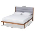 thumbnail image 2 of Baxton Studio Jarlan Gray and Walnut Brown Finished Wood King Size Platform Bed, 2 of 11