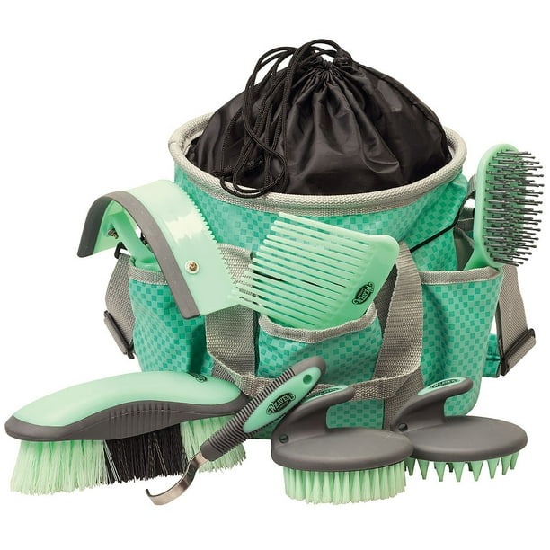 WEAVER LEATHER DURABLE NYLON TOTE BAG HORSE 7 PIECE GROOMING KIT