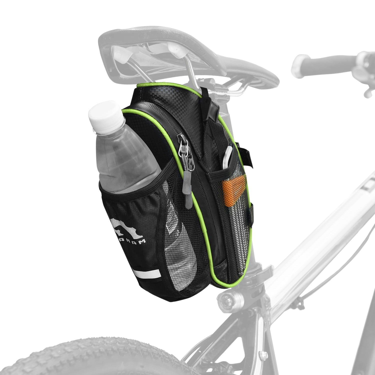 Water Resistant Bike Saddle Bag with Reflective Design Cycling Under