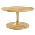 thumbnail image 2 of Modway Lina Round Wood Coffee Table with Tapered Pedestal Base in Oak, 2 of 9