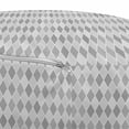 thumbnail image 3 of Geometric Pouf Cover with Zipper, Mosaic Inspired Diamond Grid Striped Little Numerous Rhombus Lozenge Motifs, Soft Decorative Fabric Unstuffed Case, 30" W X 17.3" L, Grey and White, by Ambesonne, 3 of 5