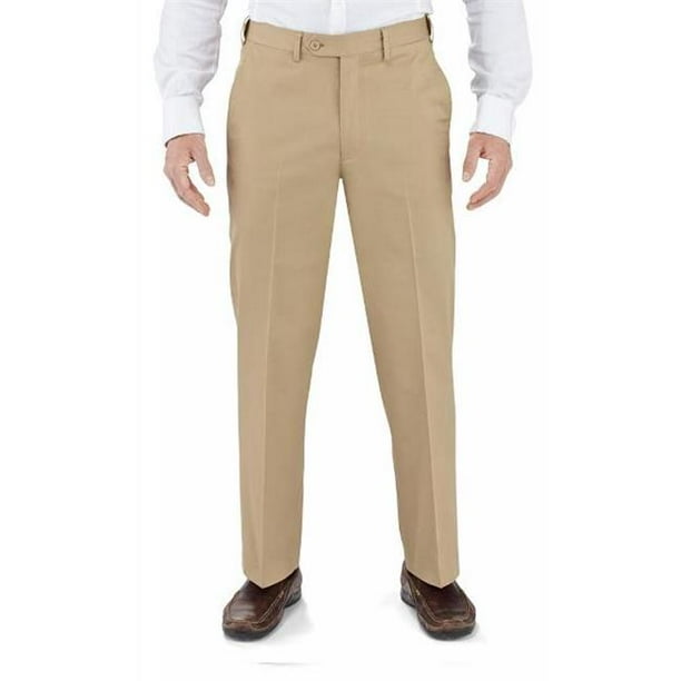 Winthrop & Church 32 Taille x 32 Entrejambe pour Homme Pantalon en Coton devant Uni&44; Kaki