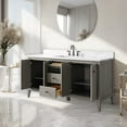 thumbnail image 4 of Vanity Art 60" Bathroom Vanity with Sink, Freestanding Storage Cabinet with Engineered Marble Top, Flip Down Tray, Drawer, and Shelve, 4 of 6