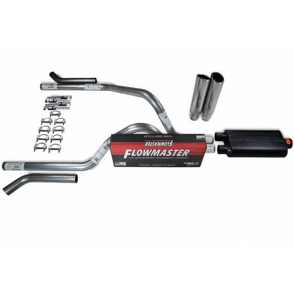 Dodge Dakota 97-05 2.5" Dual Truck Exhaust Kits Flowmaster 50 Corner Exit Clamp