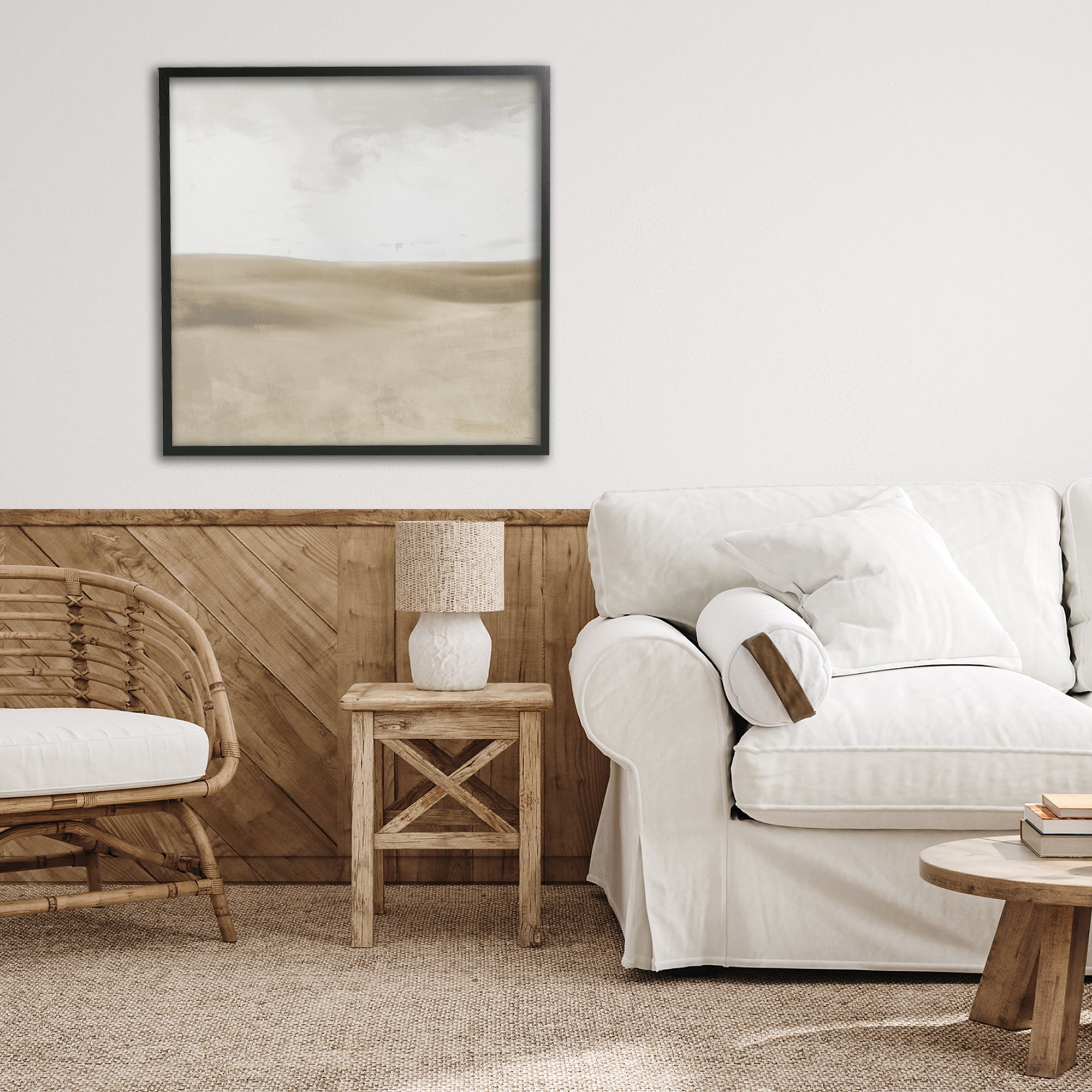 Stupell Industries Smooth Neutral Hills Black Framed Giclee Art, design by Dan Meneely