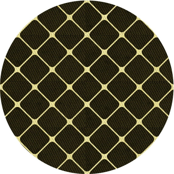 Ahgly Company Indoor Round Patterned Oak Brown Area Rugs, 5' Round