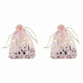 thumbnail image 1 of 200 Piezas 9X12cm Corazón Impreso Bolsas de Organza Rosadas Bolsas de Joyería Bolsas de Organza, 1 of 6