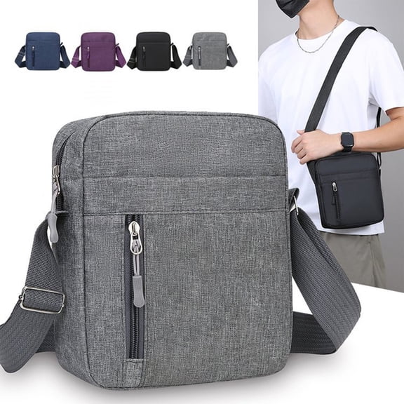 Chest Bag Crossbody Nylon | Multi Compartment Storage | Adjustable Strap | Wear-Resistant Fabric | Secure Zippered Pockets | Gray Black Purple Blue | 8.27 x 7.87 x 1.97 in | Lightweight Sports Travel