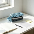 thumbnail image 4 of Large Capacity Contrast Color Pencil Case – Soft Cloth Rectangular Pouch, 8.27x4.33x2.76 Inches, Multipurpose Stationery Organizer for Campus, 4 of 6