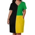 thumbnail image 2 of Jamaican Flag Solid Colours Loose Pocket Dress Party dresses summer women"s suit beach dress, 2 of 6