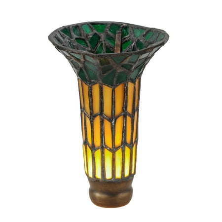 Green Pond Lily - 4 Inch W X 5.5 Inch H Tiffany Pond Lily Honey Wispy & Kelly Green Shade