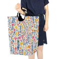 thumbnail image 4 of Yayeee Freestanding Laundry Hamper with Handle Collapsible Large Storage Basket for Clothes, Yellow Wildflower Pattern, 4 of 7