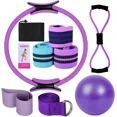 thumbnail image 1 of New Pilates Essentials Kit for Women, Pilates Kit for Home Workouts Women, Pilates Kit for Home Workouts, Booty Bands for Working Out Glutes Yoga Ball(Blue), 1 of 8