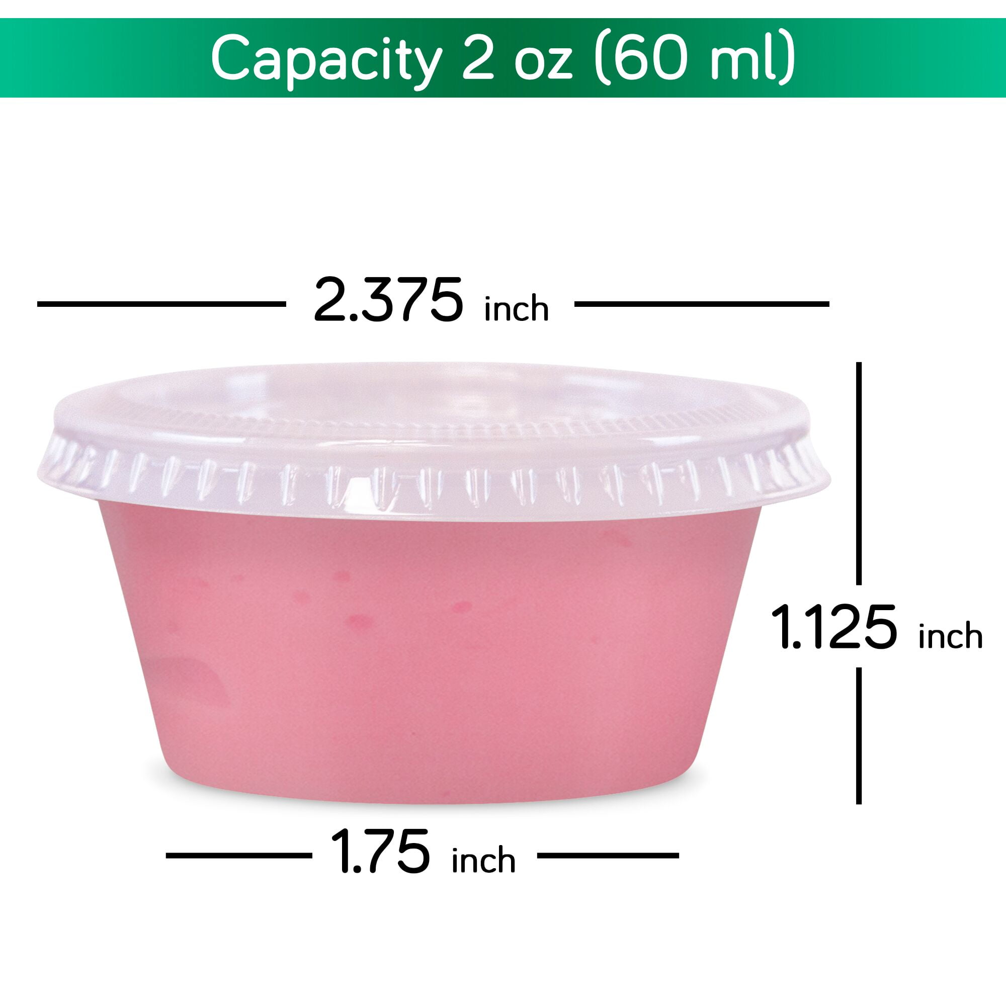 Clear Plastic Chutney Cups Hinge Lids Sauce Pots Deli Condiment Reusable 1/2/4oz 
