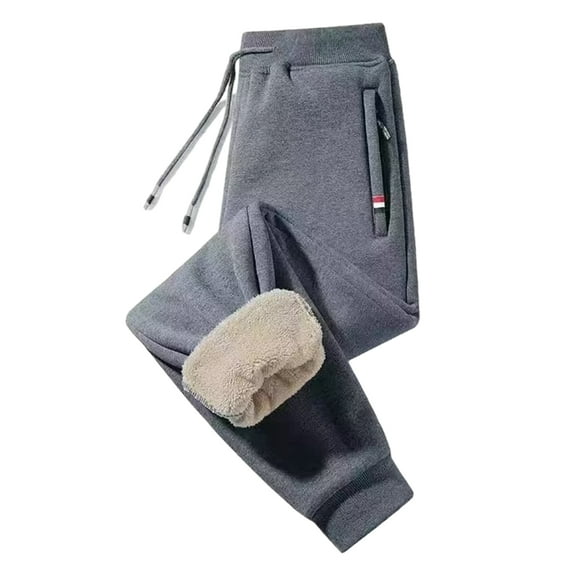 Men's Winter Fleece Pants Sherpas Lined Athletic Sweatpants Active Running Jogger Pants Drawstring Warm Track Pants