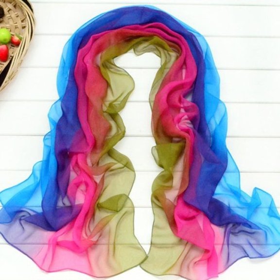 Scarf for Women Gradient Chiffon Long Wrap Fashion Shawl Scarves Casual Daily Look