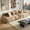 Camel, variant on Demi Bonn 4-Seat Modular Sofa, Soft Corduroy Fabric, 32D High-Resilience Sponge, Pet-Friendly & Ergonomic, Vacuum Compressed, Free Combination, No Assembly, for Bedroom Study, Blue