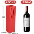 thumbnail image 2 of HRX Package Wine Tote Christmas Gift Bags for 1 Bottle, 12PCS Sturdy Paper Wine Gift Bags with Handles for Christmas, Party, Shopping, Halloween(Red), 2 of 8