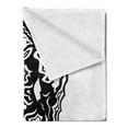 thumbnail image 2 of Video Game Soft Flannel Fleece Throw Blanket, Illustration of a in Black and White Fiction Creatures Image, Cozy Plush for Indoor and Outdoor Use, 70" x 90", Multicolor, by Ambesonne, 2 of 5