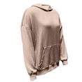 thumbnail image 7 of Oplxuo Ribbed Hoodies for Women Pullover Loose Sweatshirt Basic Solid Color Casual Long Sleeve Fall Winter Hooded Tops, 7 of 7